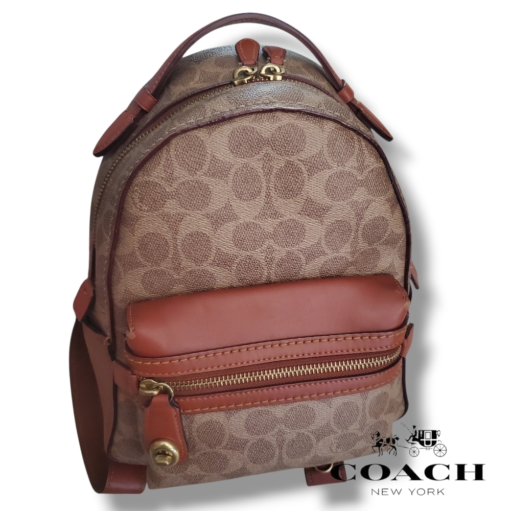 Coach 32715 Campus Backpack 23 In Signature Coated Canvas & Refined Calf Leather